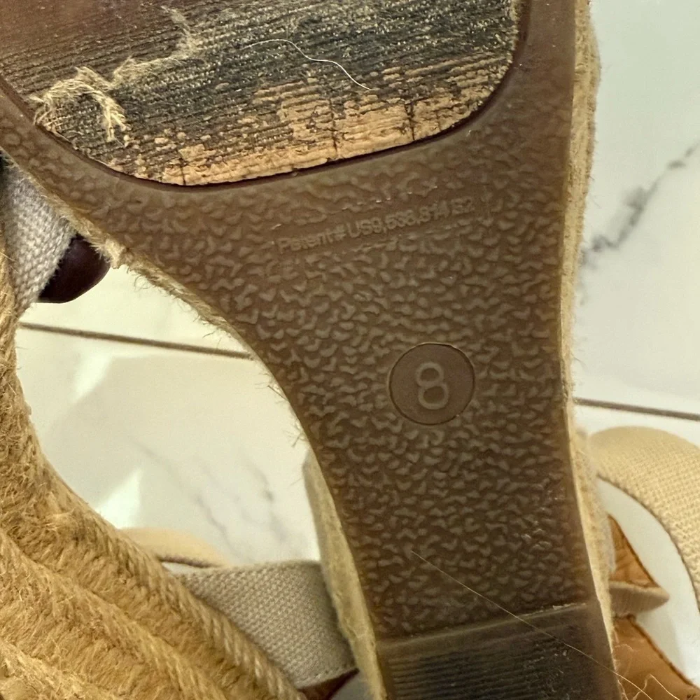 J. Crew Tan Espadrille Sandals Size 8